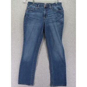 Lee Jeans Womens 6P Petite Riders Midrise Straight 5-Pocket Stretch Denim Blue